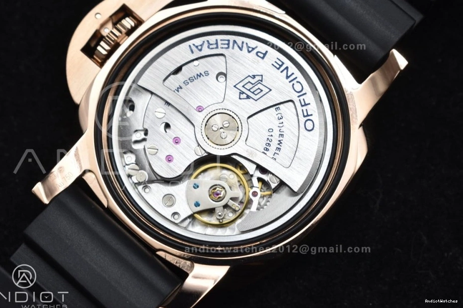 on Best Dial Black P 992 PAM2164 Strap 42mm Submersible Edition Black Rubber VSF WrinkleFree 0211